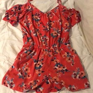 Pink & floral romper